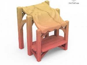Patched Market Stall 3D Print Model
