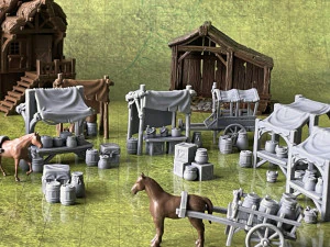 Market Stalls Set 3D Print Model