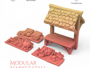 Modularer Marktstand 3D Druckmodell