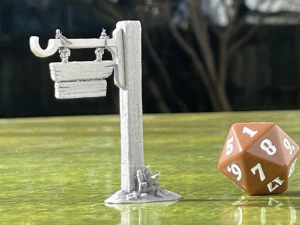 Lamp and Sign Post 3D Print Model