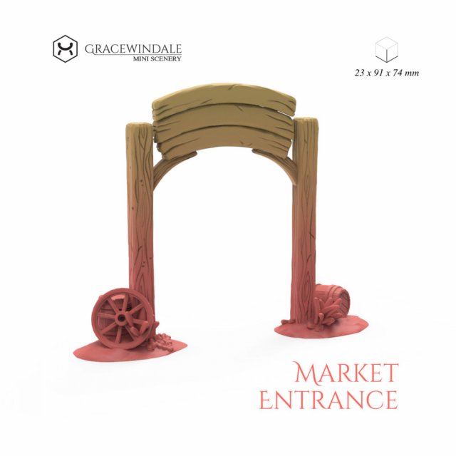 Market Gate 3D Print Model .c4d .max .obj .3ds .fbx .stl .blend 