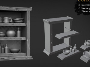 Bookshelf and Cupboard Model Cetak 3D