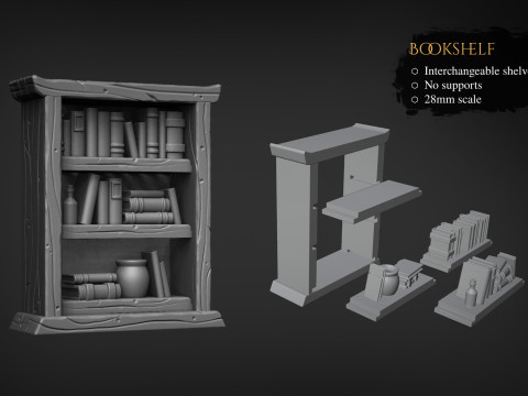 Bookshelf and Cupboard Model do druku 3D
