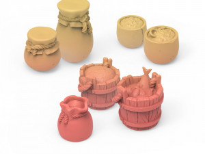 Market Props Set 3D Принт Модель