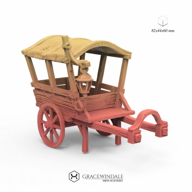 Merchants Covered Cart 3D प्रिंट मॉडल .c4d .max .obj .3ds .fbx .stl .blend