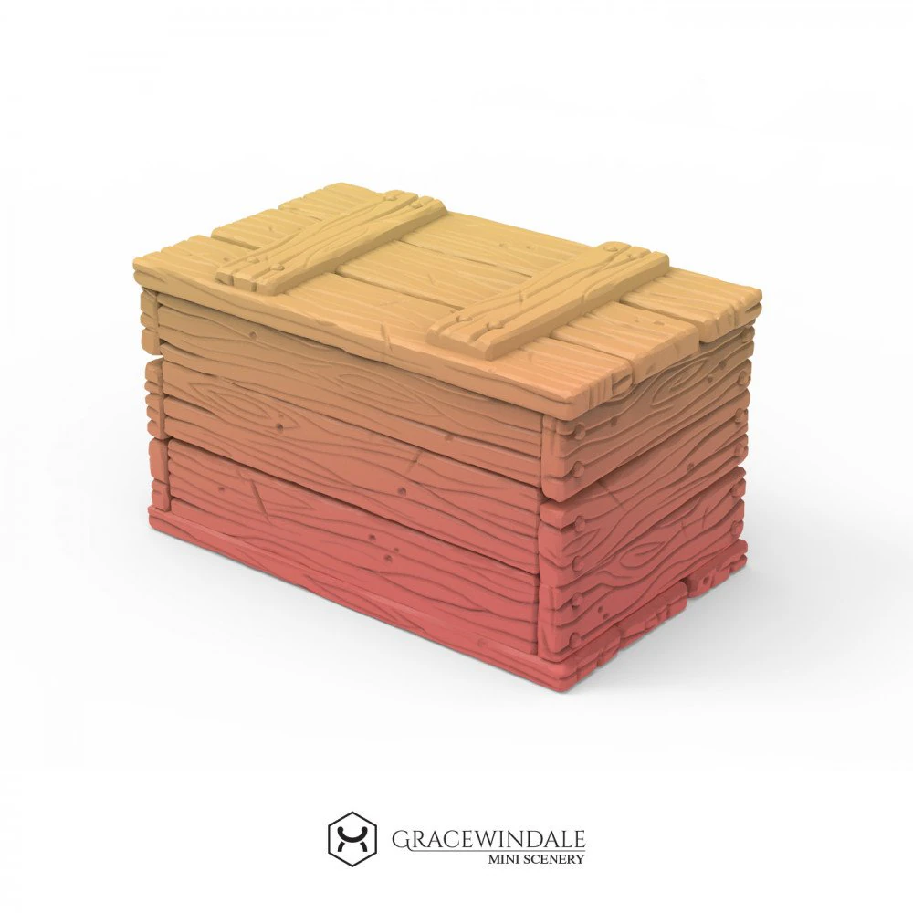 Old Crate 3D Print Model .c4d .max .obj .3ds .fbx .stl .blend 
