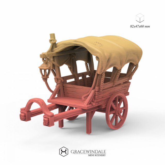 Covered Wagon 3D 프린트 모델 .c4d .max .obj .3ds .fbx .stl .blend 