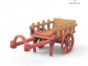 Cart - Two Wheel Wagon 3D Print Model