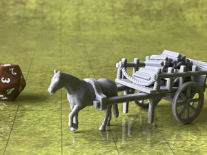 Cart - Two Wheel Wagon 3D Print Model