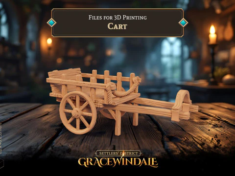 Cart - Two Wheel Wagon 3D Print Model