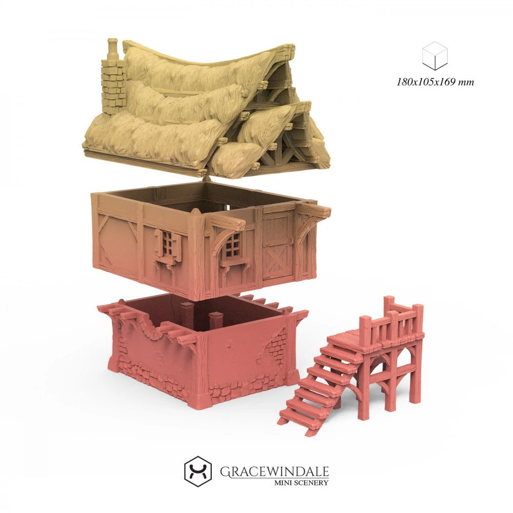 Modulaire Settlers Cottage 3D printmodel .c4d .max .obj .3ds .fbx .stl .blend 
