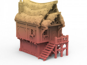Modular Settlers Cottage Modèles 3D en vedette