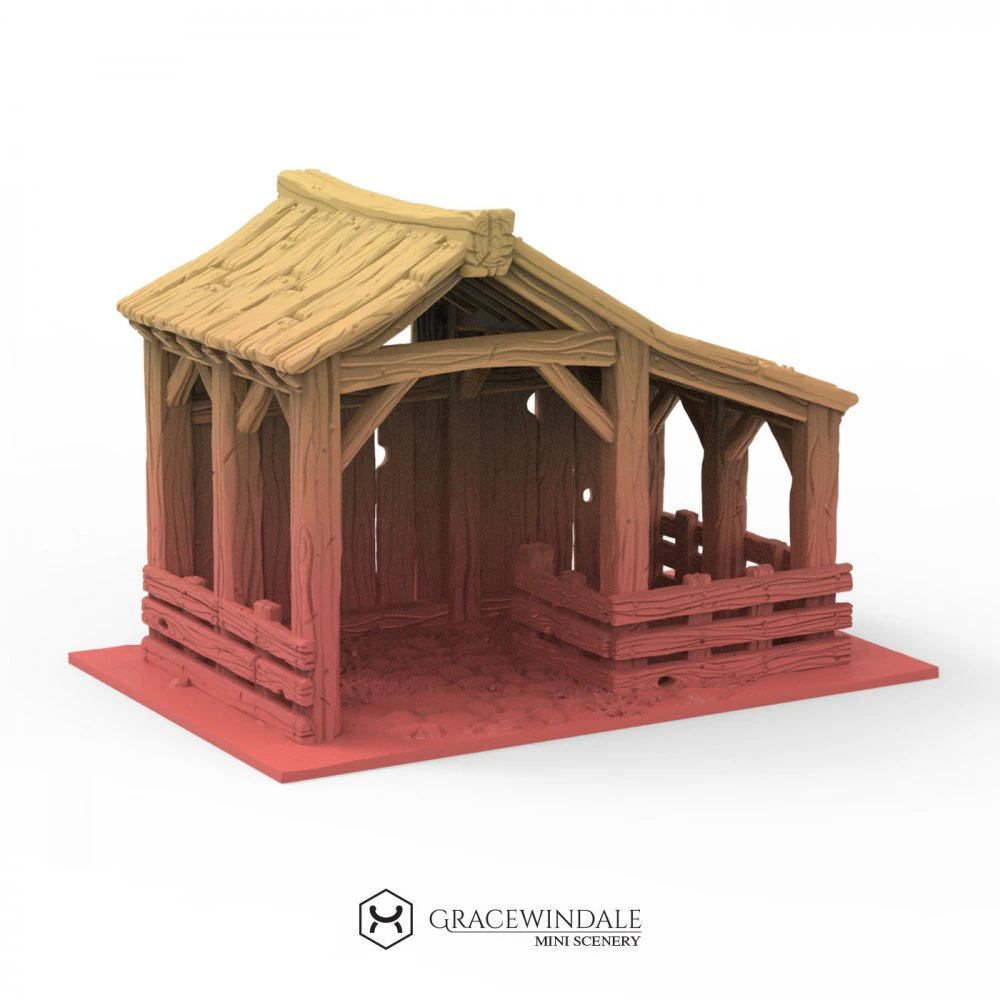Small Stable 3D Print Model .c4d .max .obj .3ds .fbx .stl .blend 