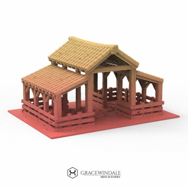 Stables 3D Print Model .c4d .max .obj .3ds .fbx .stl .blend 