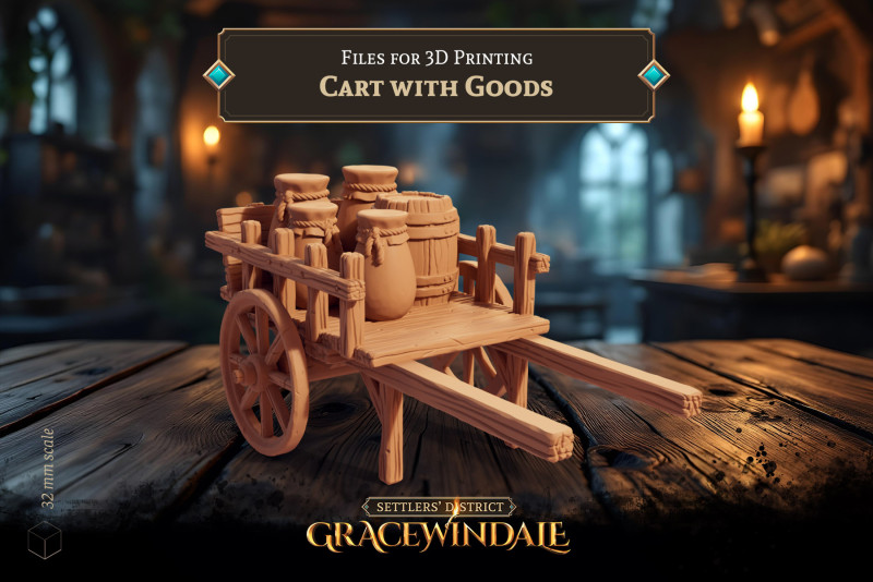 Cart with Goods Modèles 3D en vedette .c4d .max .obj .3ds .fbx .stl .blend 