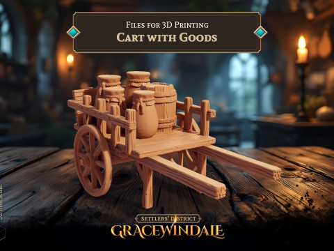 Cart with Goods 3D 프린트 모델