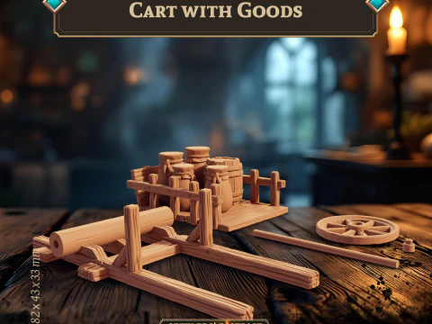 Cart with Goods 3D Print Model
