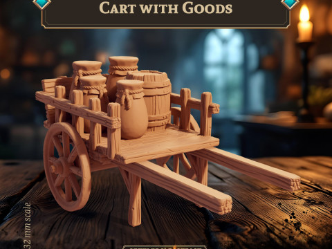 Cart with Goods Modèles 3D en vedette