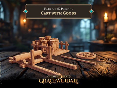 Cart with Goods Modèles 3D en vedette