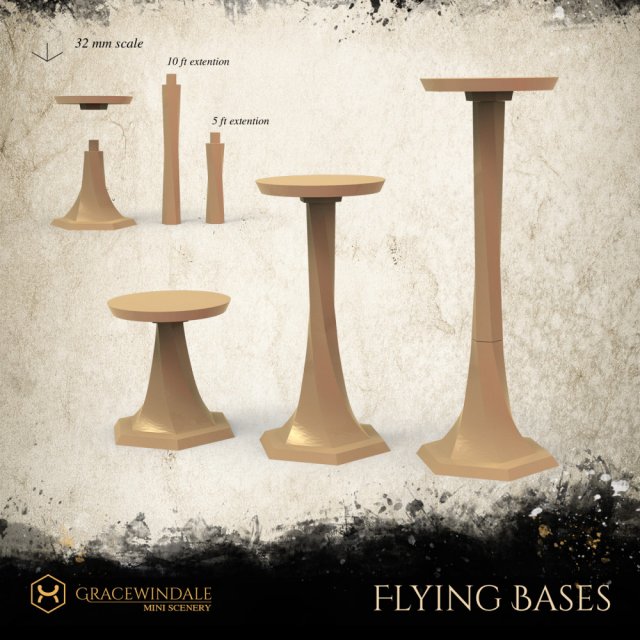 Modular Flying Bases 3D Принт Модель .c4d .max .obj .3ds .fbx .stl .blend 
