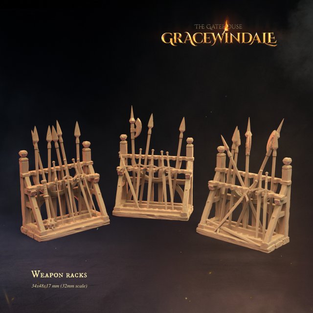 Gatehouse - Weapon Racks Model Cetak 3D .c4d .max .obj .3ds .fbx .stl .blend 