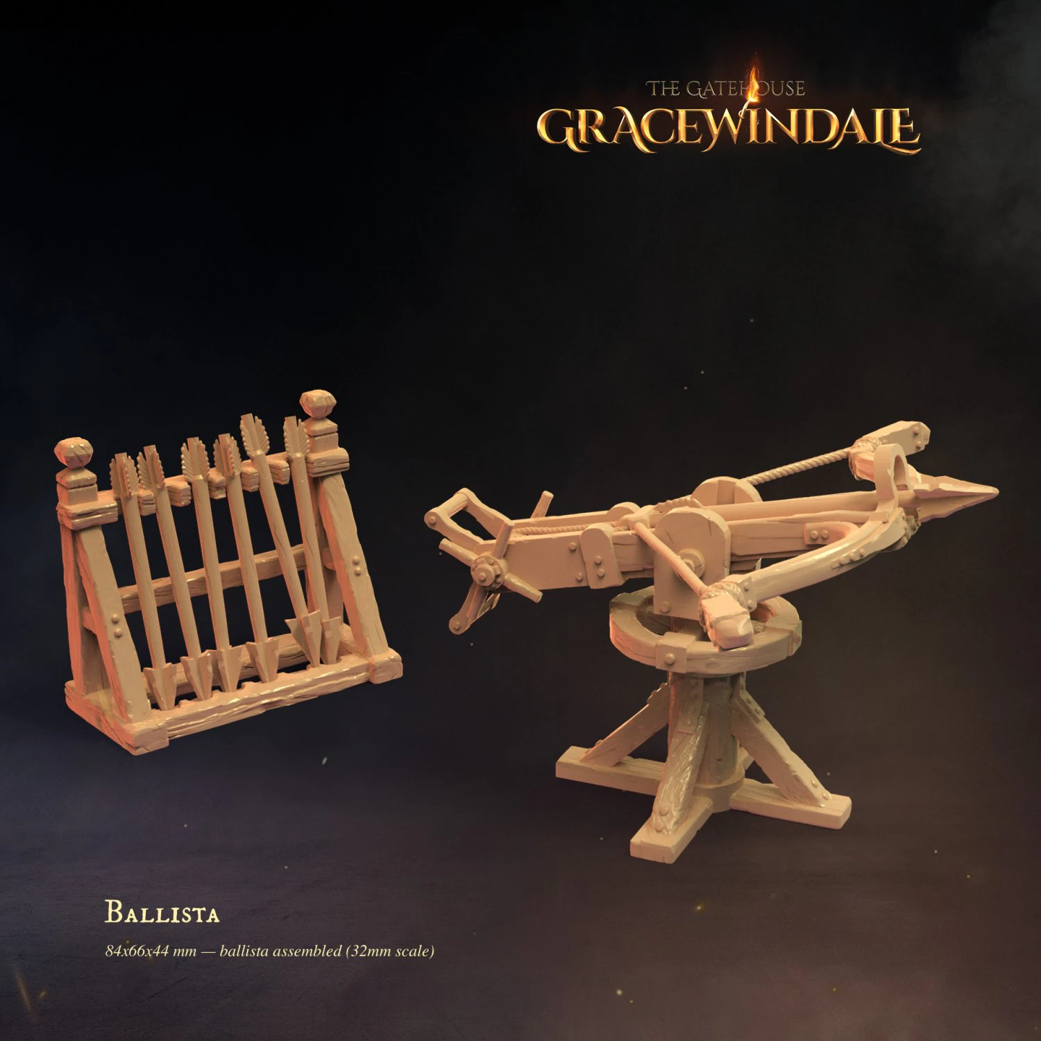 Gatehouse - Ballista 3D Print Model .c4d .max .obj .3ds .fbx .stl .blend