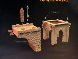 गेटहाउस - गेट ब्रिज 3D प्रिंट मॉडल