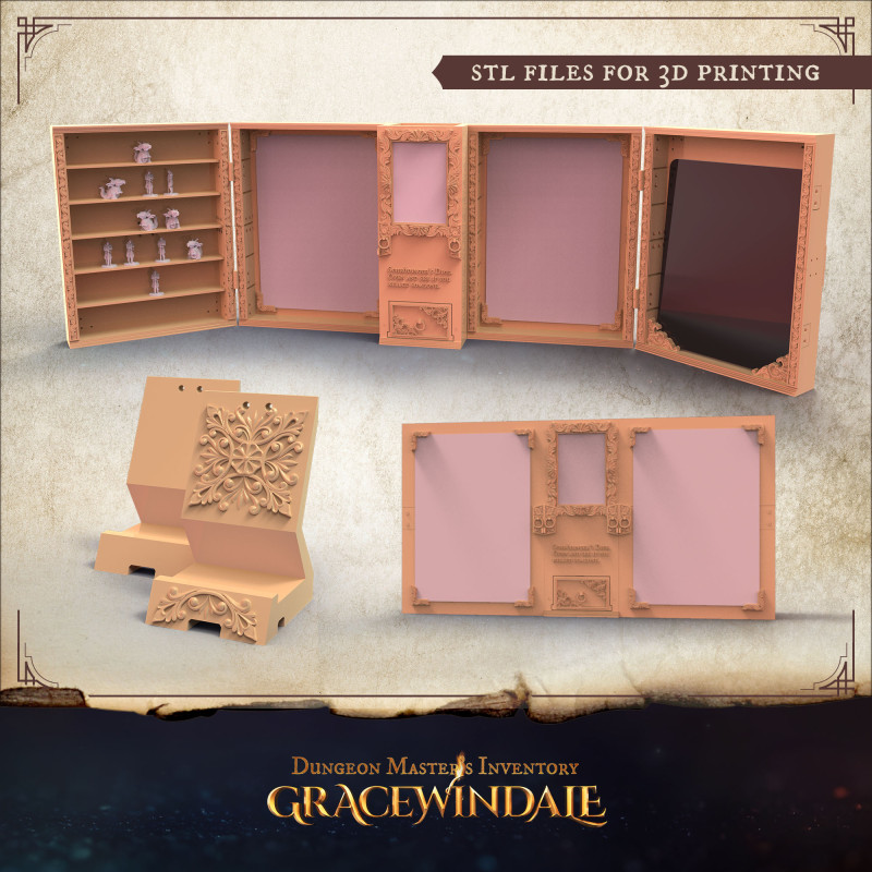 DMs Inventory Big DM Screen 3D Принт Модель .c4d .max .obj .3ds .fbx .stl .blend