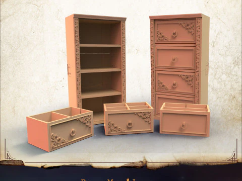 DM 在庫ミニドロワー 3Dプリントモデル