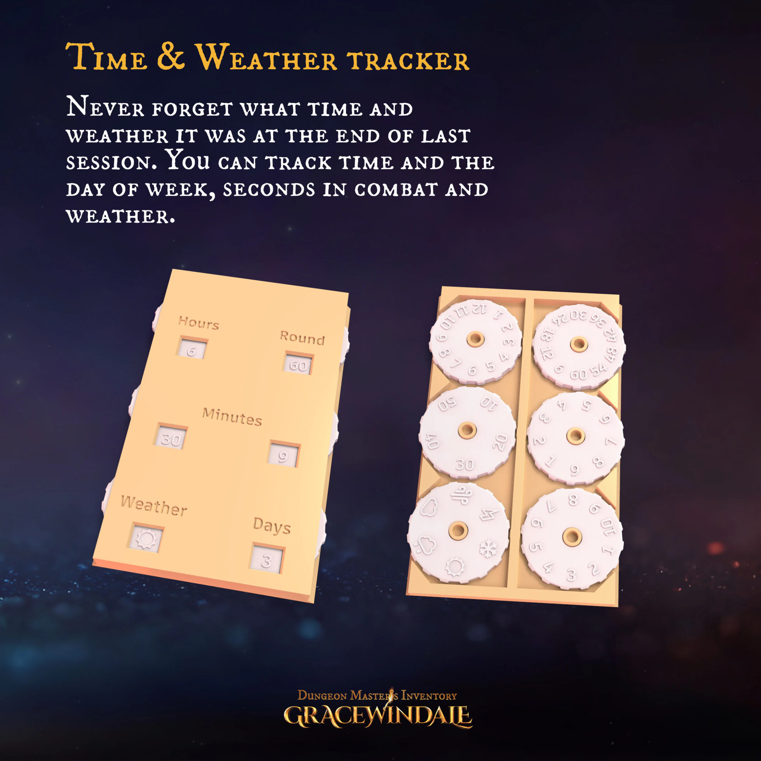DM Inventory Time Weather Tracker 3D Print Model .c4d .max .obj .3ds .fbx .stl .blend 