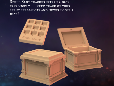 DM Inventory Dice Case Spell Slot Tracker 3D 打印模型