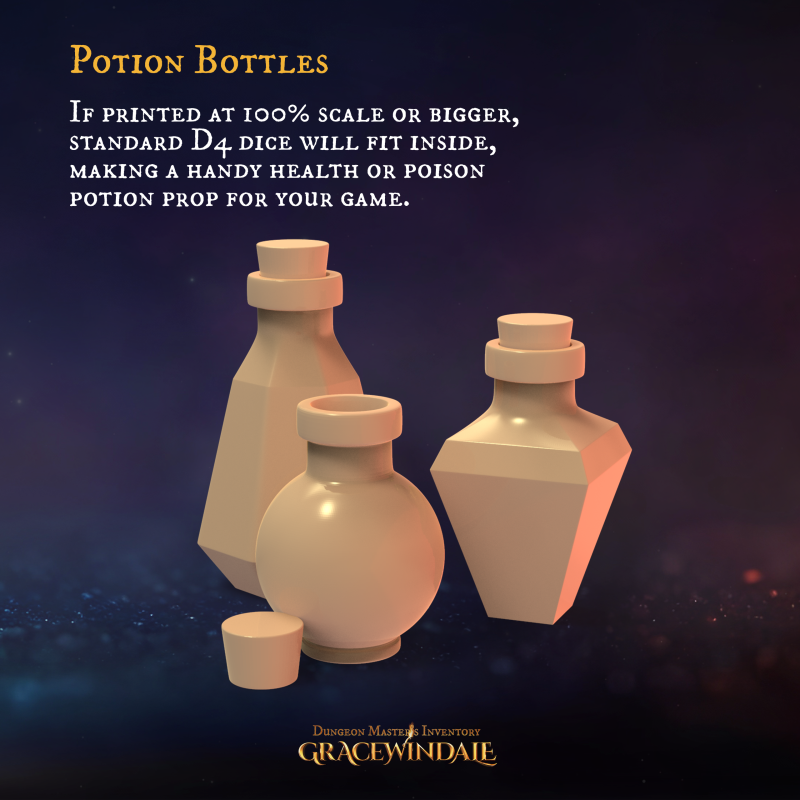 DM Inventory Potions Modello di stampa 3D .c4d .max .obj .3ds .fbx .stl .blend