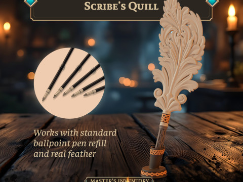 Scribes Quill Model Cetak 3D