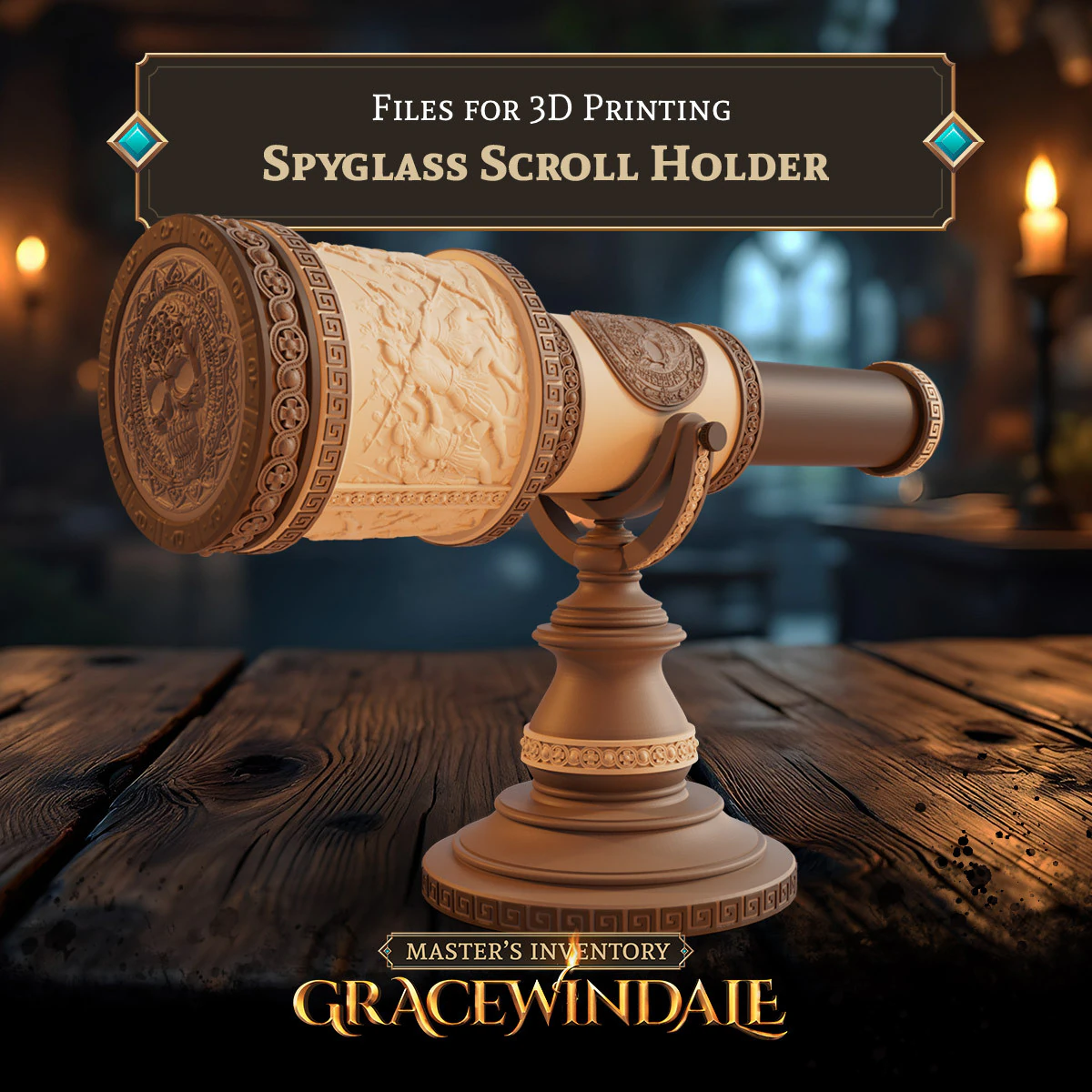 Porta pergamena dei pirati Modello di stampa 3D .c4d .max .obj .3ds .fbx .stl .blend