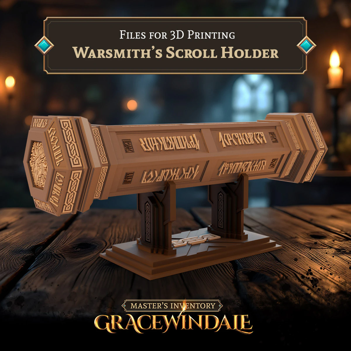 Warsmith Scroll Holder 3D Print Model .c4d .max .obj .3ds .fbx .stl .blend 