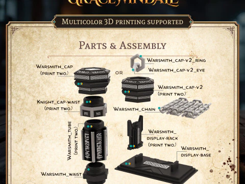 Warsmith Scroll Holder 3D Print Model