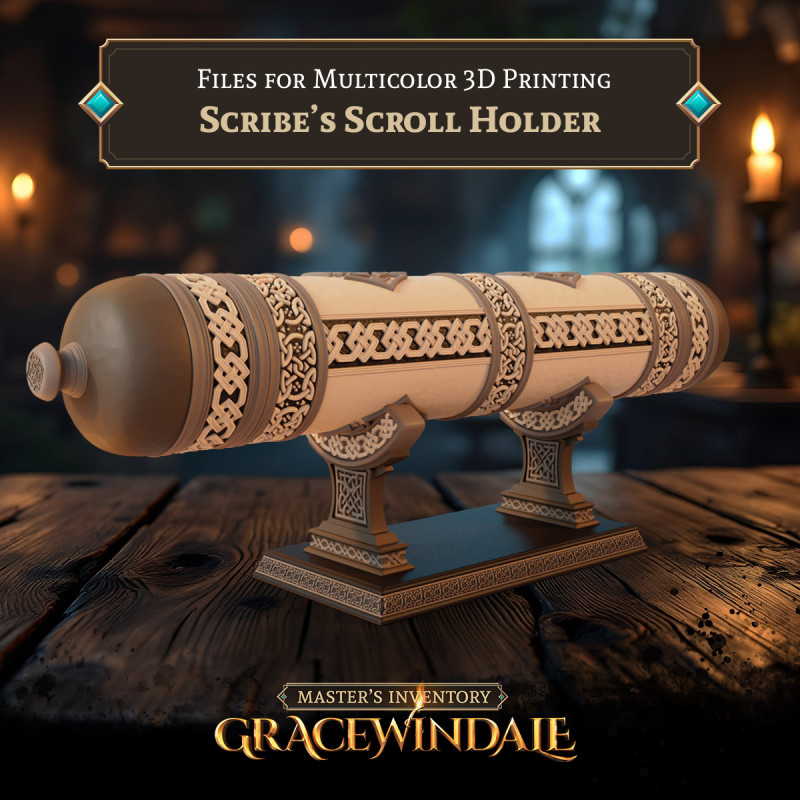 Scribes Scroll Holder 3D 프린트 모델 .c4d .max .obj .3ds .fbx .stl .blend