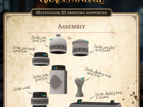 Scribes Scroll Holder 3D 프린트 모델