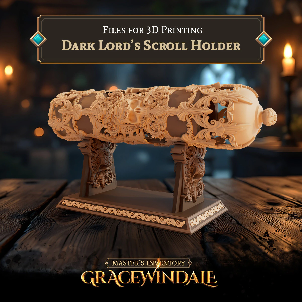 Dark Lords Scroll Holder 3D Print Model .c4d .max .obj .3ds .fbx .stl .blend 