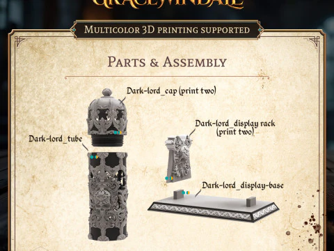 Dark Lords Scroll Holder 3D Print Model