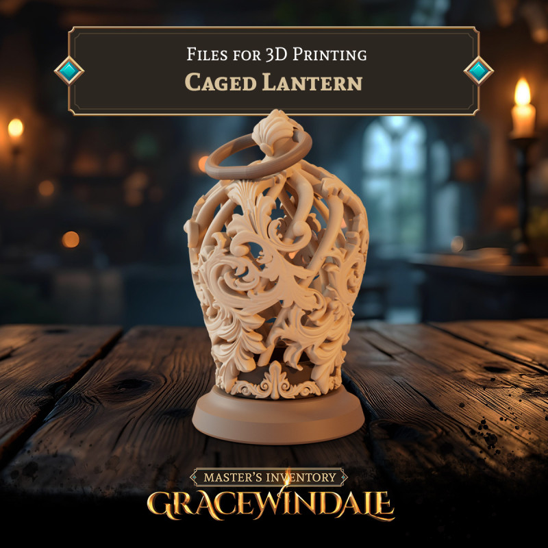 Caged Lantern 3D 打印模型 .c4d .max .obj .3ds .fbx .stl .blend