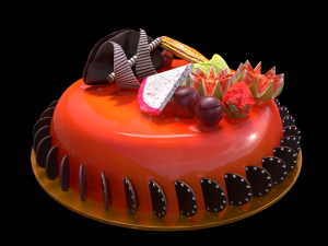 Fruits Cake 3D Model