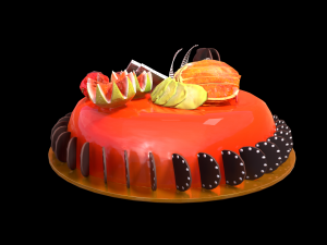 Fruits Cake 3D Model