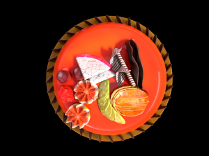 Fruits Cake 3D Model