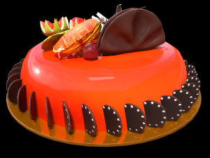 Fruits Cake 3D Model