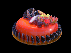 Fruits Cake 3D Model