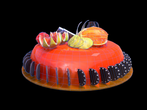 Fruits Cake 3D Model