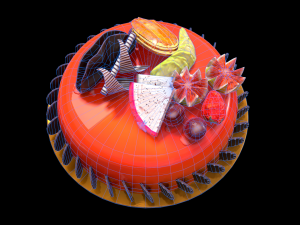 Fruits Cake 3D Model