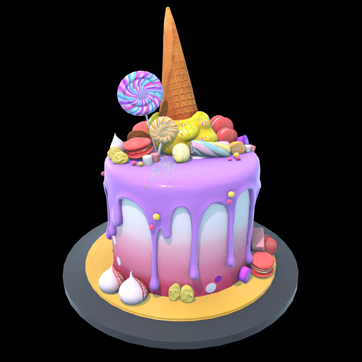 Pastel Modelo 3D .c4d .max .obj .3ds .fbx .stl .blend 