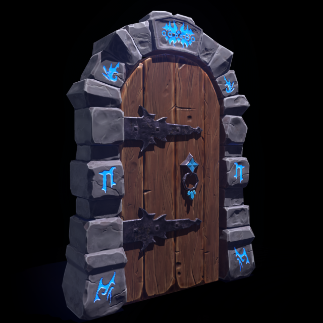 Dungeon Door 3D Model .c4d .max .obj .3ds .fbx .stl .blend